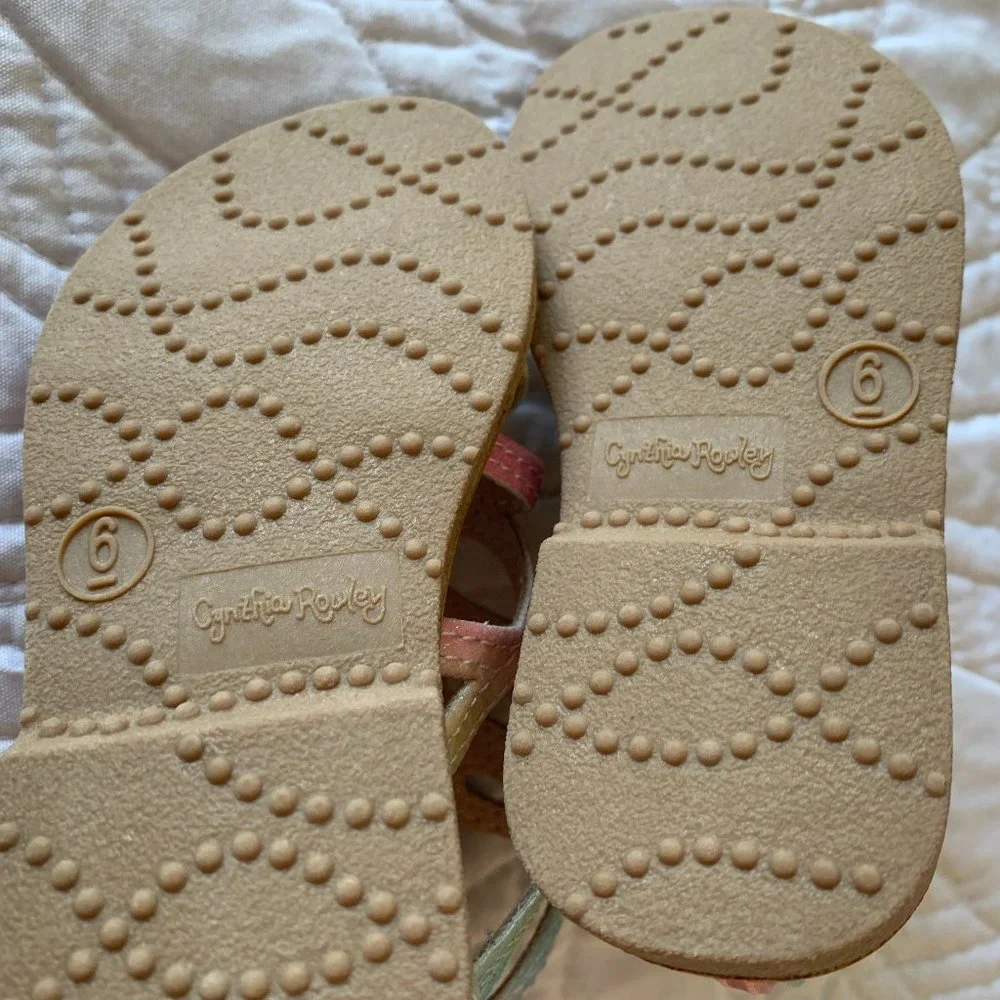 🎉❤️HP❤️🎉 CYNTHIA ROWLEY Little Girl's Sandals, Multicolor,‎ Size: 6